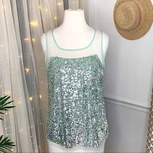 ❗️ON HOLD Nordstrom Renzo & Kai Green Sequin Tank